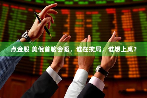 点金股 美俄首脑会晤，谁在搅局，谁想上桌？